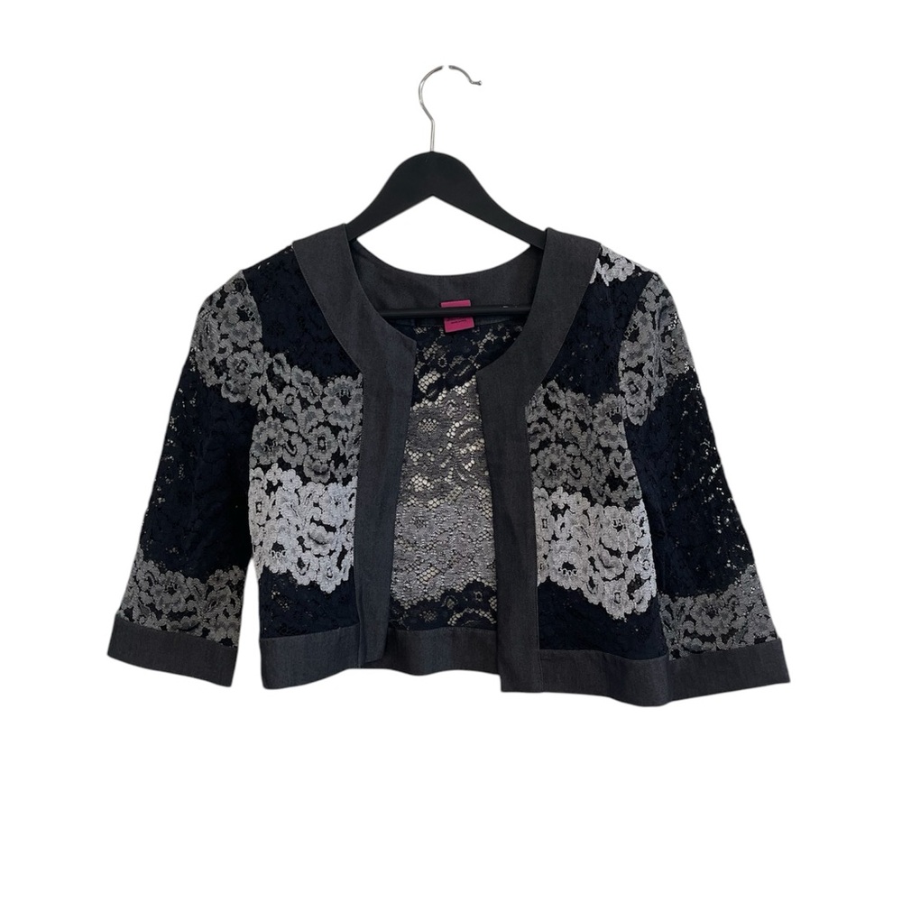 Save The Queen Black and Gray Lace Blazer